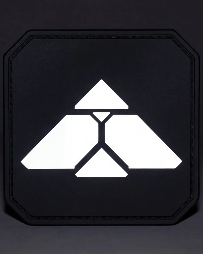 The Mark patch alone under a camera flash